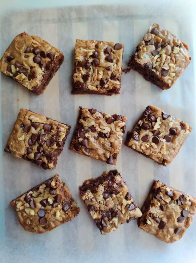 chocolate chip walnut blondies