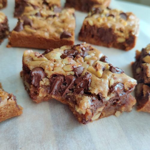 chocolate chip walnut blondies