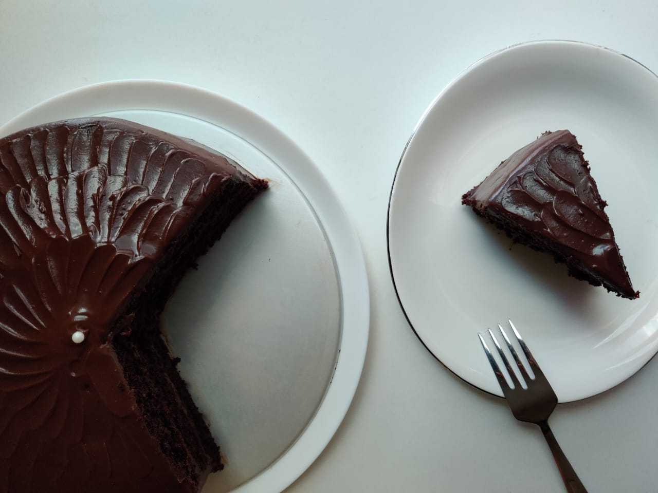 Dark Chocolate Cake with Dark Chocolate Sour Cream Frosting