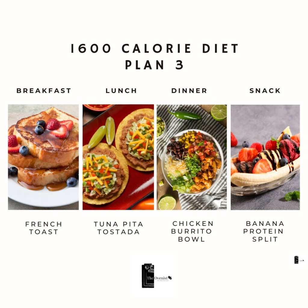1600 calories a day meal prep menu