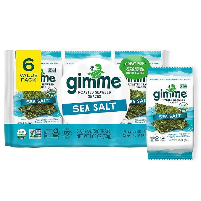 gimme roasted seaweed snacks sea salt