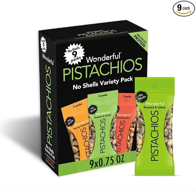 Wonderful Pistachios Variety pack high protein snack