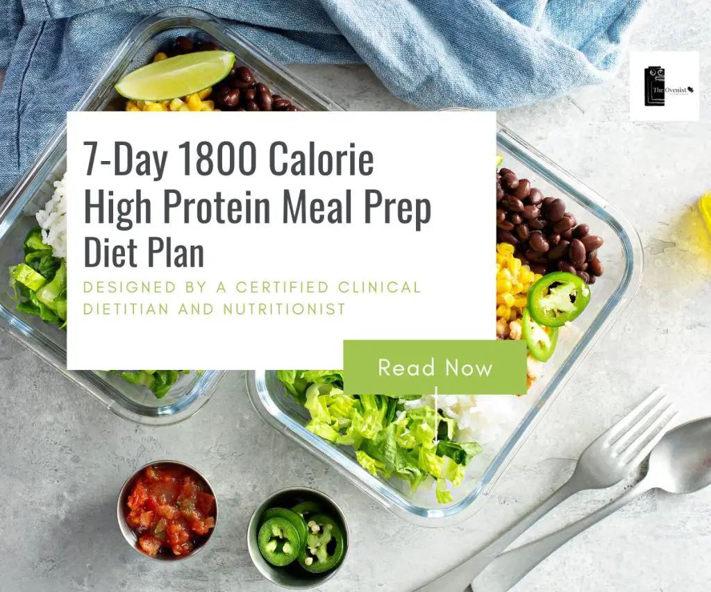 7-Day 1800 Calorie Meal Prep Diet Plan - High Protein