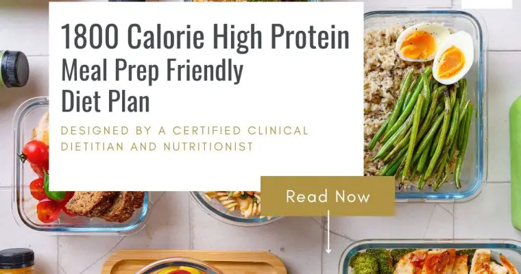 1800 Calories A Day Meal Plan | High Protein Meal Prep PDF